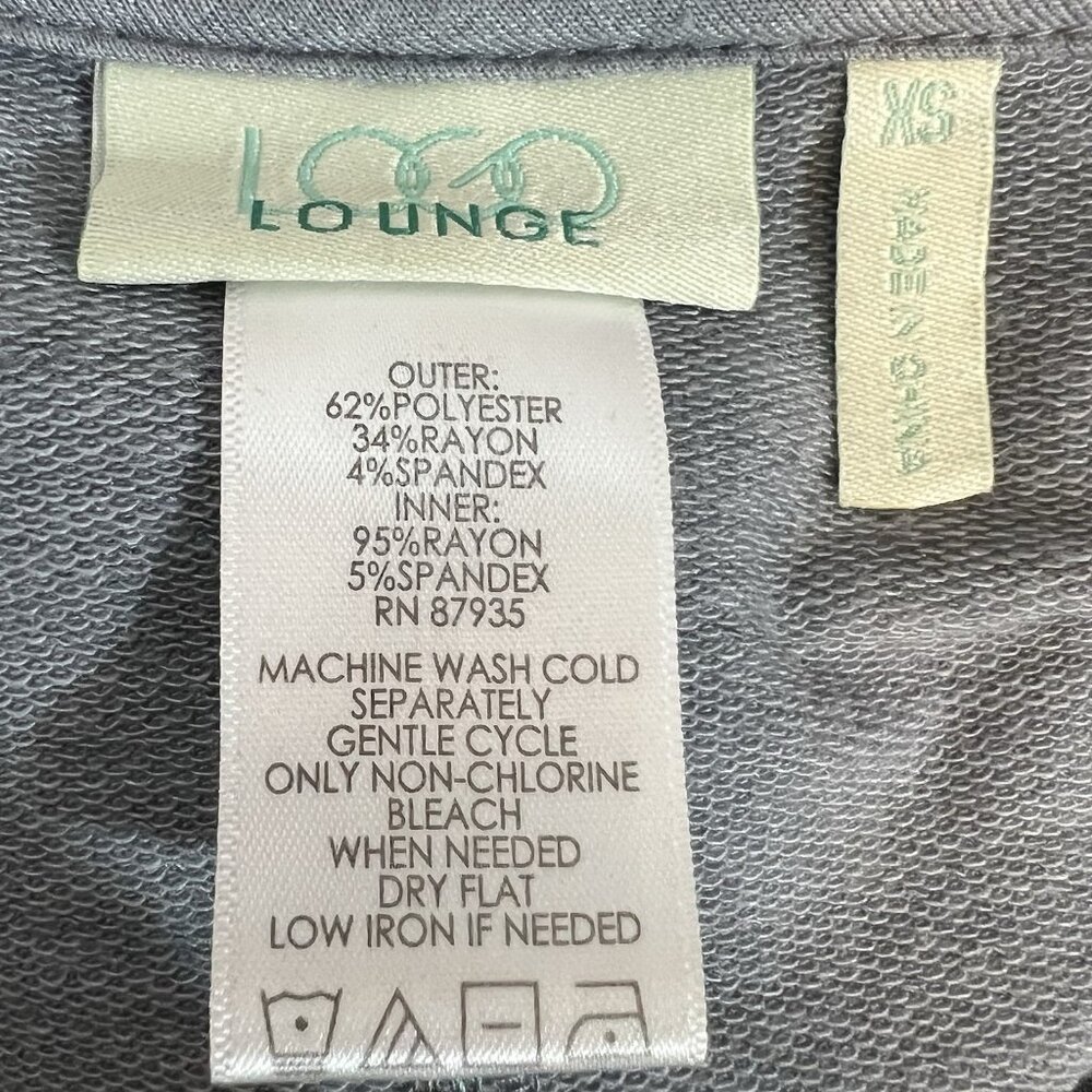 Logo Lounge Women's Top Sweatshirt Gray XS V Neck Pockets Long Sleeves Stretch - Picture 3 of 7